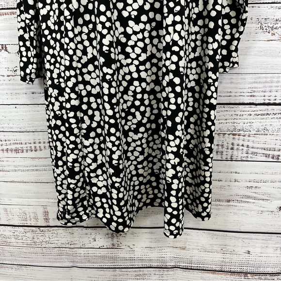 Ellos Black Geometric Print 3/4 Sleeve Shift Dress NWOT - Picture 3 of 14